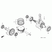Схема узла: Коленчатый вал & Поршень для Honda XR650