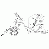Схема узла: Верхняя траверса и Клипон руля для Honda XRV750 Africa Twin