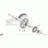 Схема вузла: Front Wheel (1) для Honda VT1300 Stateline