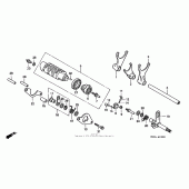 Схема вузла: Копірний вал і Вилки і Вал перемикання для Honda VF750 Magna