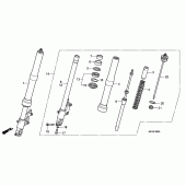 Схема вузла: Вилка передньої осі для Honda CB600F Hornet