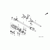 Схема вузла: Копірний вал і Вилки і Вал перемикання для Honda CBR900RR CBR919RR Fireblade