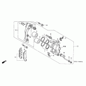 Схема вузла: Передній гальмівний супорт для Honda CRF230 CRF230F