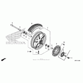 Схема узла: Front wheel (1) для Honda VT1300 Interstate