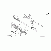 Схема вузла: Копірний вал і Вилки і Вал перемикання для Honda CBR600 CBR600F