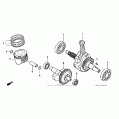 Схема вузла: Колінчастий вал для Honda XR250