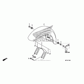 Схема вузла: Переднє крило (1) для Honda VT1300 Stateline