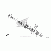 Схема узла: Привод кикстартера для Honda CRF125 CRF125FB