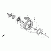 Схема узла: Заднее колесо (ST1100) для Honda ST1100 Pan-European