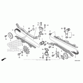 Схема вузла: Ланцюг ГРМ & Натяжник & Заспокоювач для Honda GL1800 Gold Wing F6B Bagger