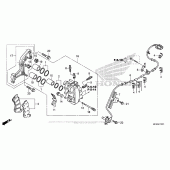 Схема вузла: Передній гальмівний супорт (2) для Honda VT1300 Fury