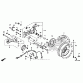 Схема вузла: Заднє колесо для Honda FSC600 Silver Wing