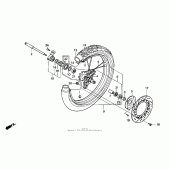 Схема вузла: Переднє колесо для Honda XR650