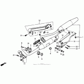 Схема вузла: Вихлопна система для Honda VT600 Shadow VLX