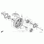 Схема узла: Заднее колесо для Honda NC700