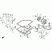 Схема узла: Масляный фильтр/масляный поддон/ маслонасос для Honda CBR1000 CBR1000F