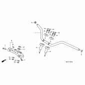 Схема узла: Верхняя траверса и Клипон руля для Honda VF750 Magna