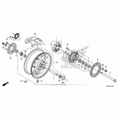 Схема вузла: Заднє колесо для Honda CBR600 CBR600RR