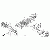 Схема узла: Коленчатый вал и Поршень для Honda GL1800 Gold Wing