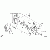 Схема узла: Левый-передний тормозной суппорт для Honda NSA700 DN-01