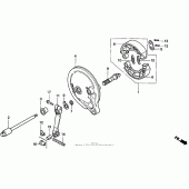Схема узла: Задний тормозной барабан для Honda PC800 Pacific Coast