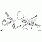 Схема вузла: Ручка керма & Пульт управління рульовой & Троси для Honda CBR1000 CBR1000RR Fireblade