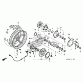 Схема вузла: Заднє колесо для Honda VFR800 Interceptor