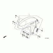 Схема вузла: Переднє крило для Honda CB600F Hornet