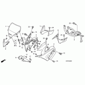 Схема вузла: Передній обтічник (CBR125R / RS / RW5 / RW6 / RW8) для Honda CBR125