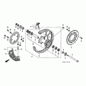 Схема вузла: Заднє колесо для Honda CR250