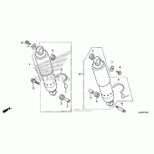 Схема вузла: Задній амортизатор (1) для Honda VT750 Shadow Aero