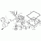 Схема узла: Масляный фильтр/маслонасос (VFR750FR/FS/FT/FV) для Honda VFR750F Interceptor