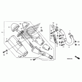 Схема узла: Выхлопная система (1) для Honda CRF250 CRF250R