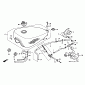 Схема узла: Топливный бак (1) для Honda VT600 Shadow VLX