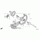 Схема вузла: Front wheel (1) для Honda VT750 Shadow Aero