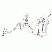 Схема вузла: Задній гальмівний циліндр (CBF1000) для Honda CBF1000