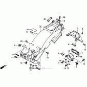 Схема вузла: Заднє крило для Honda NT650 Hawk GT