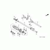 Схема узла: Копирный вал и Вилки и Вал переключения для Honda CBR1100XX Blackbird