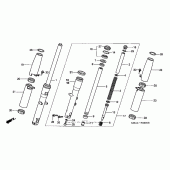 Схема вузла: Вилка передньої осі для Honda VT750 Shadow Deluxe