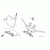 Схема узла: Верхняя траверса и Клипон руля для Honda CR250