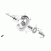 Схема вузла: Переднє колесо для Honda VT600 Shadow VLX Deluxe