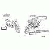 Схема вузла: Інформаційні наклейки для Honda CRF230 CRF230M