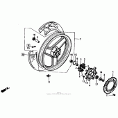 Схема узла: Заднее колесо для Honda VTR250 VTR