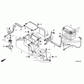 Схема вузла: Акумулятор (1) для Honda VT750 Shadow Aero