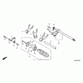 Схема вузла: Копірний вал & Вилки & Вал перемикання для Honda VT750 Shadow Aero