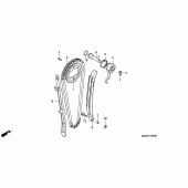 Схема вузла: Ланцюг ГРМ і Натяжитель і Успокоитель для Honda NX650 Dominator