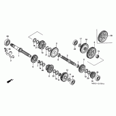 Схема узла: Трансмиссия для Honda VT1100 Shadow Aero