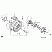 Схема узла: Заднее колесо для Honda CBR1100XX Blackbird