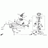 Схема вузла: Паливний бак + паливний насос для Honda CMX500 Rebel