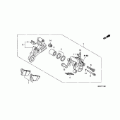 Схема вузла: Задній гальмівний супорт (CB600F / F3) для Honda CB600F Hornet